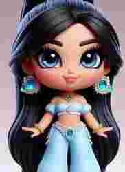Princess Jasmine Baby Disney, Disney princesses. Figurine, girl, beautiful girl, female doll, doll head, face, human face, anime, hairstyle, decoration, bust, chain