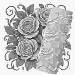 Rose Cluster | Embossed Pattern Roller for Clay | Elegant Rose 3D Print Design