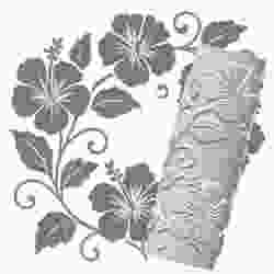 Hibiscus Wreath | Embossed Pattern Roller for Clay | Tropical Hibiscus 3D Print Design