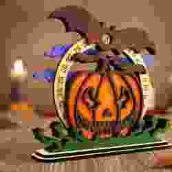 Halloween Countdown Calendar | Pumpkin & Bat Advent Laser Cut File