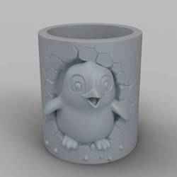 Cute Penguin Pen Holder - Planter - Desk Organizer