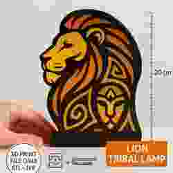 🦁 LION TRIBAL LAMP – STL + 3MF for 3D Printing