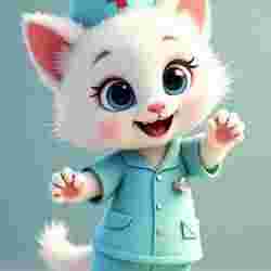 a cat, kitten in a medical uniform