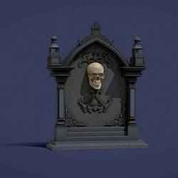 Halloween Skull Tombstone