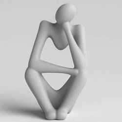 Abstract Thinker Sculpture STL – Minimalist Sitting Figure 3D Print Model – Modern Home Décor