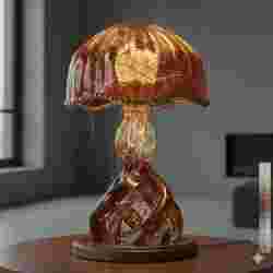 Resin Lamp with Gilded & Smoke Effect