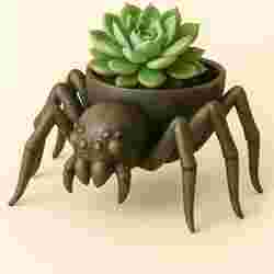 Creepy-Cute Spider Planter with Succulent | 3D Printed Halloween Decor