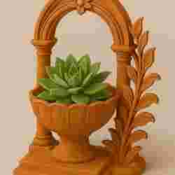 Gothic Arch Succulent Planter with Ornamental Frame
