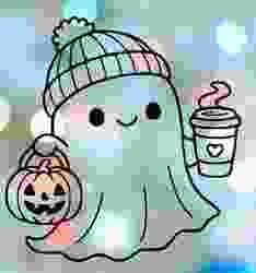 Halloween Ghost With Coffee Cookie Cutter