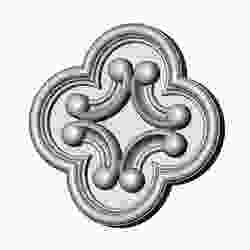 Gothic clover frame scroll arc rosette relief ornament 3D print model