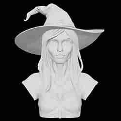 Stylized Fantasy Witch Bust