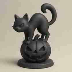 Black Cat on Pumpkin