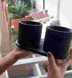 Modern flower pots with fluted design (STL 3D printable)