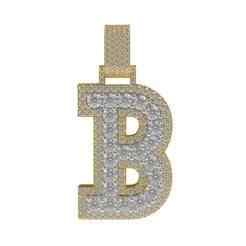 00009 Letter B Iced Out Hip Hop Pendant