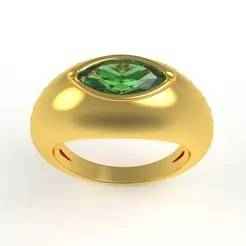 00011 Marquise Diamond Signet Ring