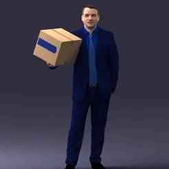000274 Businessman Holding a Box 0627