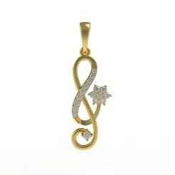 00033 Twisted Music Sign Diamond Pendant