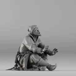 001658 Medieval Peasant Detailed Sitting Character