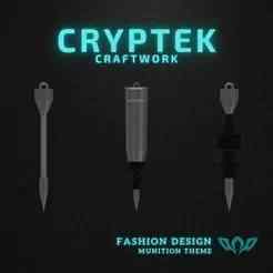 01. M829 120mm APFSDS-T round - Northrop Grumman - Toy Replica of Silver Sabot Supremacy: M829 120mm APFSDS-T Mini Ammo 3D Print File Keychain, Earring and Necklace - Military tank Ammunition Fashion - Abrams Tank Turrets Ammo