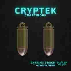 03. .40 S&W - Smith & Wesson - Balanced Power: .40 S&W Ammo Earring 3D Print File - Military Ammunition Necklace - Handgun Ammunition