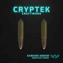 03. 9x39mm - Tula - Subsonic Shadow: 9x39mm Tula Mini Marvel Mini Earring 3D Print File - Military Ammunition Necklace - Sniper Rifle Ammo