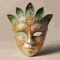 2107 Venetian Carnival Mask Color 3D Model, magic, dragon, serpent, mask, gnome, gorgon, venetian carnival, wild, fox, monster, cat, fair, witch, werewolf, horror, beast, snake, troll, skeleton dance