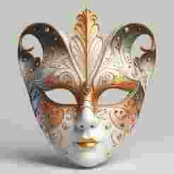 2108 Venetian Carnival Mask Color 3D Model, magic, dragon, serpent, mask, gnome, gorgon, venetian carnival, wild, fox, monster, cat, fair, witch, werewolf, horror, beast, snake, troll, skeleton dance