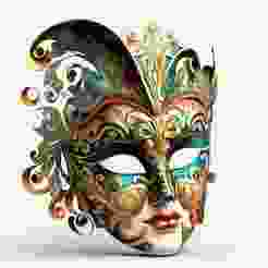 2190 Venetian Carnival Mask Color 3D Model, magic, dragon, serpent, mask, gnome, gorgon, venetian carnival, wild, fox, monster, cat, fair, witch, werewolf, horror, beast, snake, troll, skeleton dance