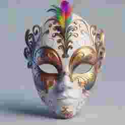 2191 Venetian Carnival Mask Color 3D Model, magic, dragon, serpent, mask, gnome, gorgon, venetian carnival, wild, fox, monster, cat, fair, witch, werewolf, horror, beast, snake, troll, skeleton dance