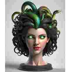 2263 Medusa Gorgon Head 3D Model, magic, dragon, serpent, mask, gnome, gorgon, venetian carnival, wild, fox, monster, cat, fair, witch, werewolf, horror, beast, snake, troll, skeleton dance