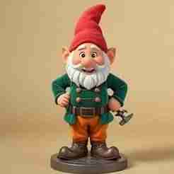 2282 Fairy Tale Gnome - Color Full-Body Figurine on Base, magic, creature, fantasy, wood, faun, gorgon, warrior, wild, fox, monster, cat, dog, fair, witch, werewolf, horror, beast, gothic, troll