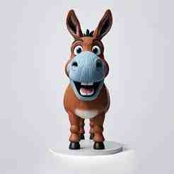 2324 Laughing Donkey 3D Printed Full-Figure Statue, pug, dachshund, poodle, cat, monkey, camel, beagle, crocodile, lion, fox, bull terrier, pomeranian, galgo, wolf, doberman pinscher, newfoundland, elephant, donkey, german shepherd