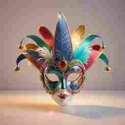 2346 Venetian Carnival Mask Color 3D Model, magic, dragon, serpent, mask, gnome, gorgon, venetian carnival, wild, fox, monster, cat, fair, witch, werewolf, horror, beast, snake, troll, skeleton dance