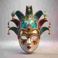 2351 Venetian Carnival Mask Color 3D Model, magic, dragon, serpent, mask, gnome, gorgon, venetian carnival, wild, fox, monster, cat, fair, witch, werewolf, horror, beast, snake, troll, skeleton dance