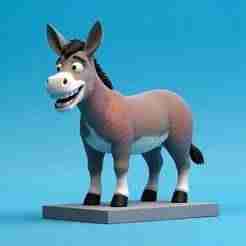 2356 Laughing Donkey 3D Printed Full-Figure Statue, pug, dachshund, poodle, cat, monkey, camel, beagle, crocodile, lion, fox, bull terrier, pomeranian, galgo, wolf, doberman pinscher, newfoundland, elephant, donkey