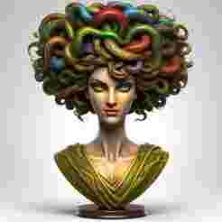 2374 Medusa Gorgon Head 3D Model, magic, dragon, serpent, mask, gnome, gorgon, venetian carnival, wild, fox, monster, cat, fair, witch, werewolf, horror, beast, snake, troll, skeleton dance, halloween