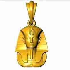 “25mm Egypt Pharaoh Men’s Necklace Pendant STL – 3D Model for Jewelry Casting”