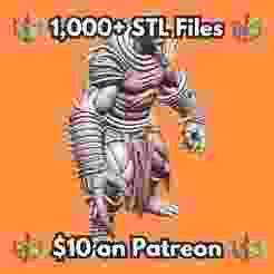 28mm Barbarian Warrior Spiked Armor Horned Helmet Muscular Stance MineeForm FDM 3D Print STL File