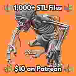 28mm Crouching Undead Creature Long Claws Ragged Clothing Skeletal Features MineeForm FDM 3D Print STL File