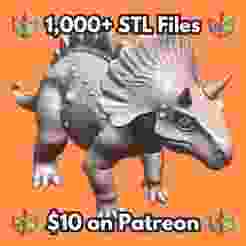 28mm Triceratops Horns Spiked Back Creature MineeForm FDM 3D Print STL File