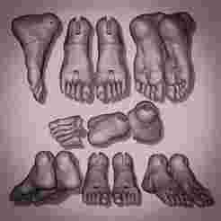 3 parts | BJD Doll Accessories | 3D Print Feet STL | Replacement Parts for Ball Jointed Dolls