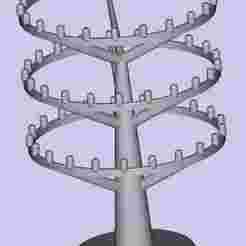 3-Tier Rotating Keychain Display Stand (63 Hooks)