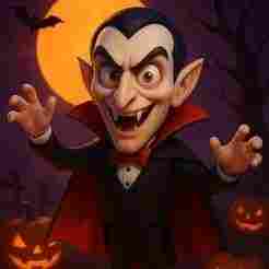 3D Cartoon Vampire on Halloween Night