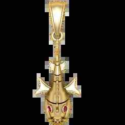 3D gold fish pendant