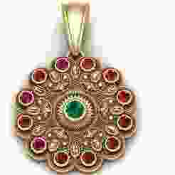 3D Gold Floral Pendant – Printable Model