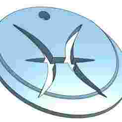 3D Pisces Pendant with Moon