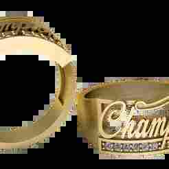3D Printable Champion Ring with Diamond Accents