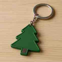 3D Printable Christmas Tree Keychain – Festive Holiday Accessory (STL File)