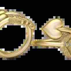 3D Printable Heart and Hand Ring