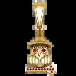 3D Printable Owl Pendant with Wizard Hat